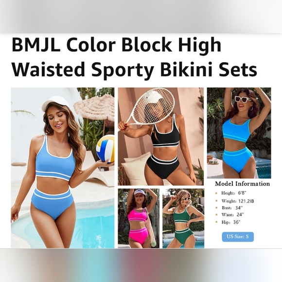 BMJL Women's High Waisted Bikini Set #501 - Picture 8 of 12